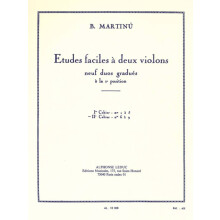 Bohuslav Martinu : Etudes Faciles A Deux Violins Vol.2 - Volume 2 - Duo de Violons - Conducteur - AL18008 - 9790046180088