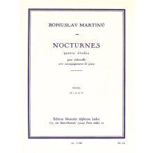 Bohuslav Martinu : Nocturnes pour violoncelle et piano - Violoncelle et Piano - Avec parties séparées - AL17988 - 9790046179884