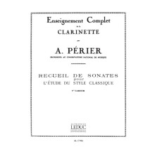 Perier : Recueil de Sonates Vol.1 - Clarinette - Conducteur - AL17981 - 9790046179815