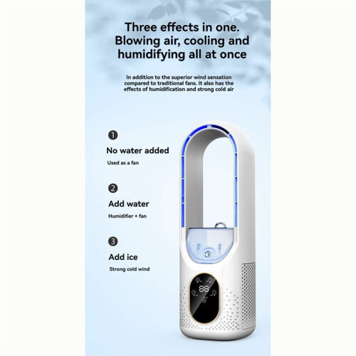 Bladeless Desktop Cooling Fan with Sprays Function 5-Speed Settings Timer USB Powered for Home Offices Humidifier Fan A 1