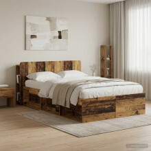 vidaXL Headboard Cabinet with Storage Old Wood Engineered Wood