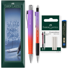 (Punchy Melon) Faber-Castell Flow Edition Mechanical Pencil + Pen Set, 4 Pack