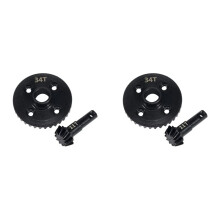 2X 1/10 RC Crawler Car Upgrade Kit - Stalen Overdrive- en Onderdrive-Asdifferentieeltandwielen voor TRX4 TRX6 34T