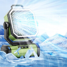 Camping Fan Rechargeable 7000mAh Portable Camping Fan with App Control Remote & LED Light 4 Speeds Airflow for Outdoor B