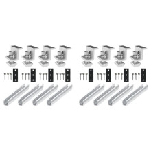 2X Support de Panneau Solaire Support de Connecteur de Rail de Toit en U Kit de Montage sur Toit Adapté au Toit Métallique, au Toit Plat, au Toit en