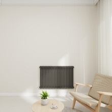 (Anthracite, 600x1010mm-2 Column) Traditional Radiator Horizontal Vertical Cast Iron Style Double Triple Panel Rads