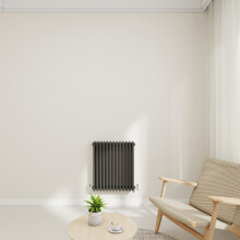 (Anthracite, 600x605mm-3 Column) Traditional Radiator Horizontal Vertical Cast Iron Style Double Triple Panel Rads