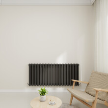 (Anthracite, 600x1460mm-3 Column) Traditional Radiator Horizontal Vertical Cast Iron Style Double Triple Panel Rads