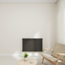 (Anthracite, 600x1010mm-3 Column) Traditional Radiator Horizontal Vertical Cast Iron Style Double Triple Panel Rads