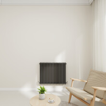 (Anthracite, 600x830mm-3 Column) Traditional Radiator Horizontal Vertical Cast Iron Style Double Triple Panel Rads