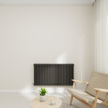 (Anthracite, 600x1190mm-3 Column) Traditional Radiator Horizontal Vertical Cast Iron Style Double Triple Panel Rads