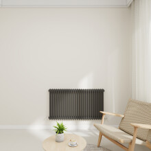 (Anthracite, 600x1190mm-2 Column) Traditional Radiator Horizontal Vertical Cast Iron Style Double Triple Panel Rads