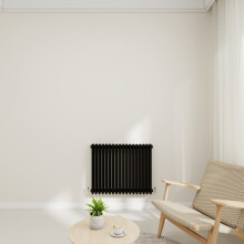 (Black, 600x830mm-3 Column) Traditional Radiator Horizontal Vertical Cast Iron Style Double Triple Panel Rads