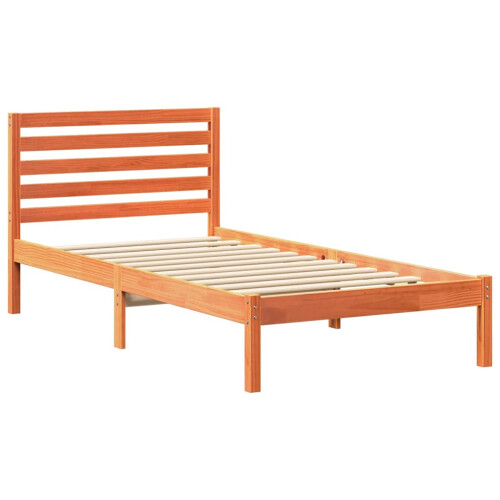 VidaXL vidaXL Bed Frame with Headboard Wax Brown 75 x 190 cm Solid Pine Wood 2