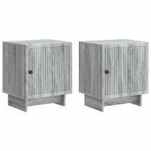 vidaXL Bedside Cabinet 2 pcs Grey Sonoma 43 x 34.5 x 50 cm