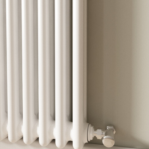 (White, 600x425mm-3 Column) Traditional Radiator Horizontal Vertical Cast Iron Style Double Triple Panel Rads 2