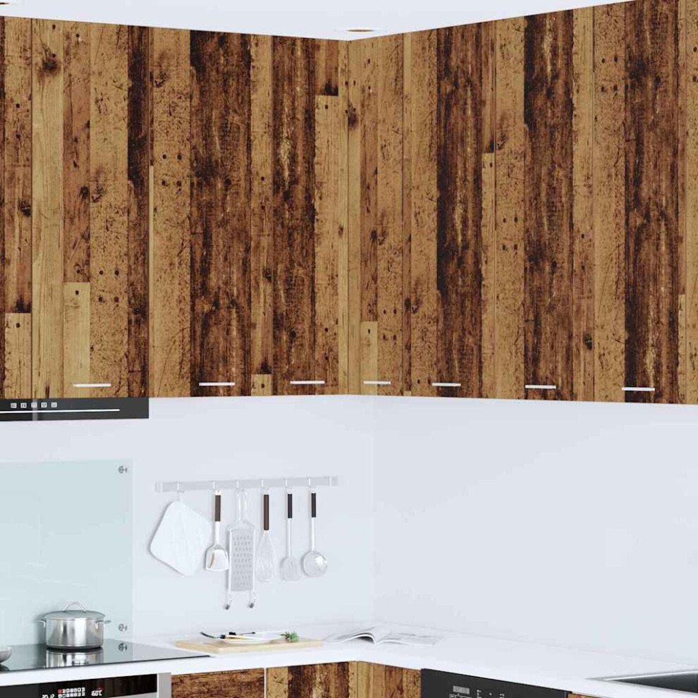 Vidaxl Hanging Cabinet With Door Old Wood And White 57 X 57 X 100 Cm 8721359452570