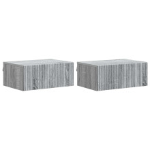 vidaXL Wall-Mounted Bedside Cabinet 2 pcs Grey Sonoma Engineered Wood