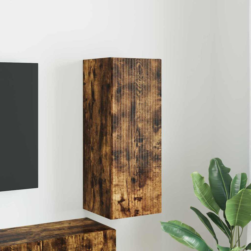 Vidaxl Tv Wall Cabinet Smoked Oak 30 X 31 X 80 Cm Engineered Wood