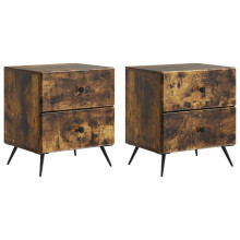 vidaXL Bedside Cabinet 2 pcs Smoked Oak 43 x 34.5 x 47.5 cm