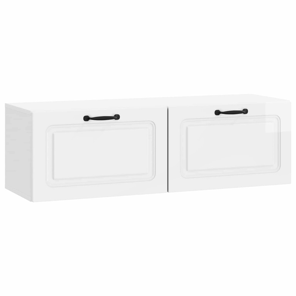 Vidaxl Wall-Mounted Tv Cabinet High Gloss White 98 X 31 X 30 Cm