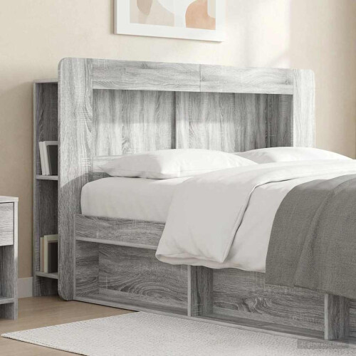 VidaXL vidaXL Headboard Cabinet with Storage Grey Sonoma Engineered Wood
