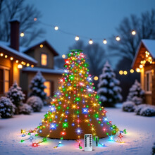 Christmas Tree Lights 400 LEDs USB Powered with Remote Control 8 Modes Indoor Outdoor Tree Top Circle Decoration