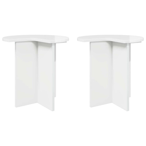 VidaXL vidaXL Side Table 2 pcs High Gloss White Ø 39 x 38 cm Engineered Wood 2