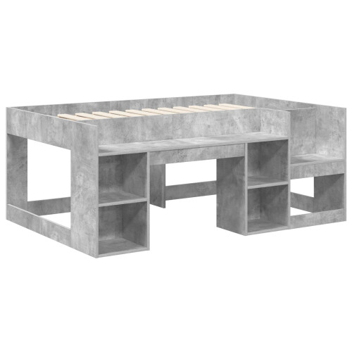VidaXL vidaXL Kids'Bed Frame with Storage Concrete Grey 80 x 160 cm 2
