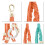 Boho Macrame Keychains with Wood Bead and Seashells, Handmade Accessories Keychain for Purse Keys, Orange 3