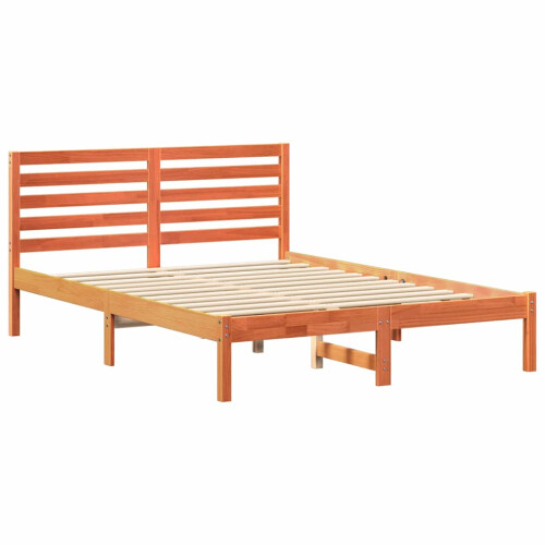 VidaXL vidaXL Bed Frame with Headboard Wax Brown 120 x 200 cm Solid Pine Wood 2