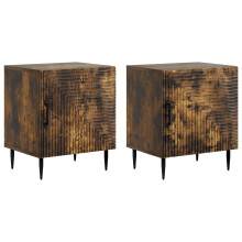 vidaXL Bedside Cabinet 2 pcs Smoked Oak 43 x 34.5 x 50 cm