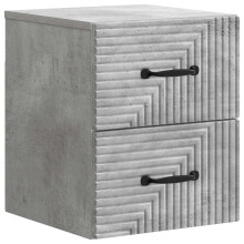 vidaXL Wall-Mounted Bedside Cabinet Concrete Grey 34.5 x 33 x 40 cm