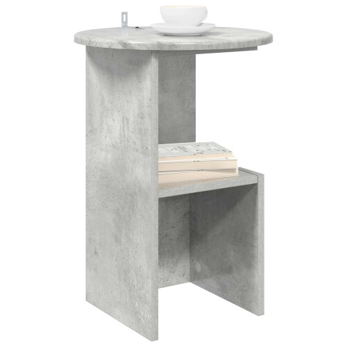 VidaXL vidaXL Side Table Concrete Grey Ø 39.5 x 55 cm Engineered Wood 1