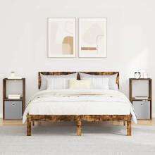 vidaXL Bedside Table with Drawer 2 pcs Smoked Oak 35 x 32 x 68.5 cm