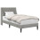 VidaXL vidaXL Bed Frame with Headboard Light Grey 90 x 190 cm Velvet 4