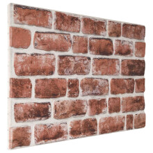 vidaXL Wall Panels 10 pcs Dark Brown and White 100 x 50 cm EPS Foam