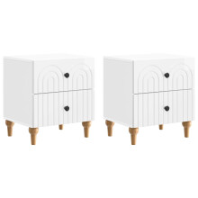 vidaXL Bedside Cabinet 2 pcs High Gloss White 43 x 34.5 x 48 cm