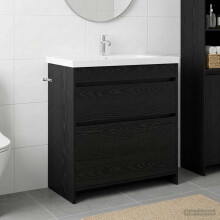 vidaXL Bathroom Under Sink Cabinet Black Oak 78.5 x 37.5 x 81 cm