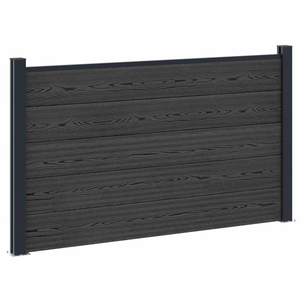 Vidaxl Fence Panel Wpc And Aluminium Black 8721451210726