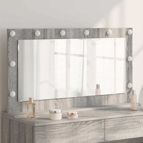 VidaXL vidaXL Vanity Mirror Rectangular Grey Sonoma 100 x 55 x 18 cm