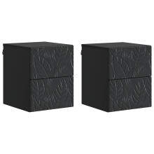 vidaXL Wall-Mounted Bedside Cabinet 2 pcs Black 34.5 x 33 x 40 cm