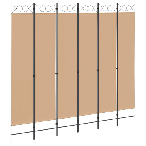 VidaXL vidaXL 6-Panel Room Divider Beige 240 x 220 cm Fabric 1