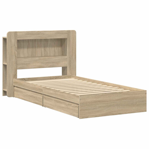 VidaXL vidaXL Bed Frame with Storage Sonoma Oak 90 x 200 cm Engineered Wood 2