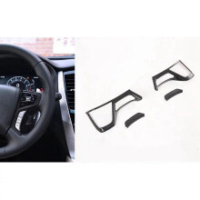 2 Set Car Accessories: 1 Set Car Steering Wheel Cover Trim Moldings & 1 Set Front Upper Air Vent Outlet Cover Trim