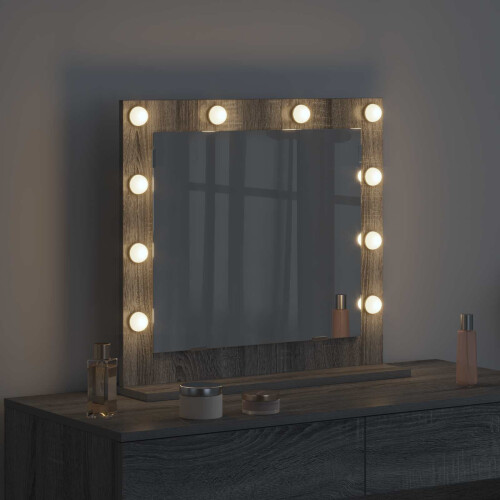 VidaXL vidaXL Vanity Mirror Rectangular Grey Sonoma 60 x 55 x 18 cm 2