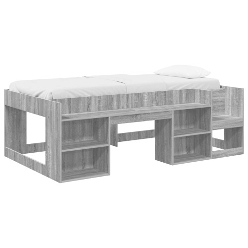 VidaXL vidaXL Kids'Bed Frame with Storage Grey Sonoma 80 x 200 cm 2