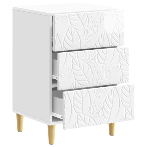 VidaXL vidaXL Bedside Table High Gloss White 43 x 39.5 x 66.5 cm 1