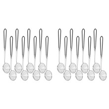 16X Hot Pot Strainer Scoops, Stainless Steel Hot Pot Strainer Spoons Mesh Skimmer Spoon Strainer Ladle with Handle