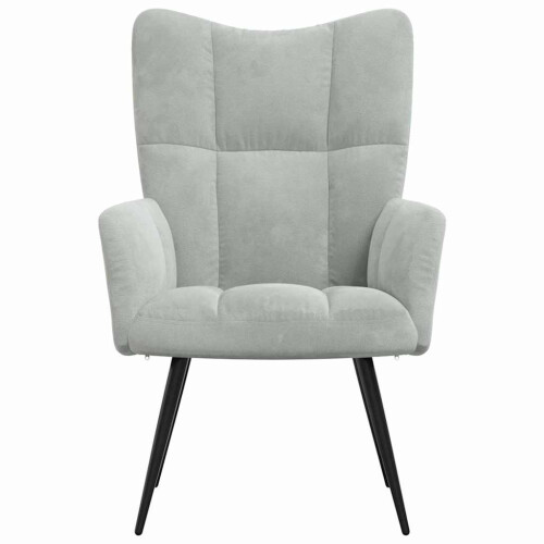 VidaXL vidaXL Relaxing Chair Light Grey Velvet 2